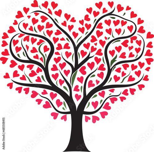 Tree of Hearts Valentine vector element EPS10