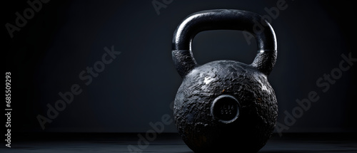 kettlebell on a black background, Fitness center Background
