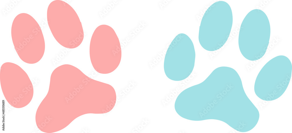 Cute dog paw dog footprints color icon Cute dog paw dog footprints color icon
