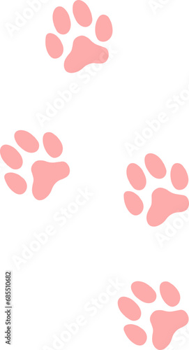 Cute dog paw dog footprints color icon