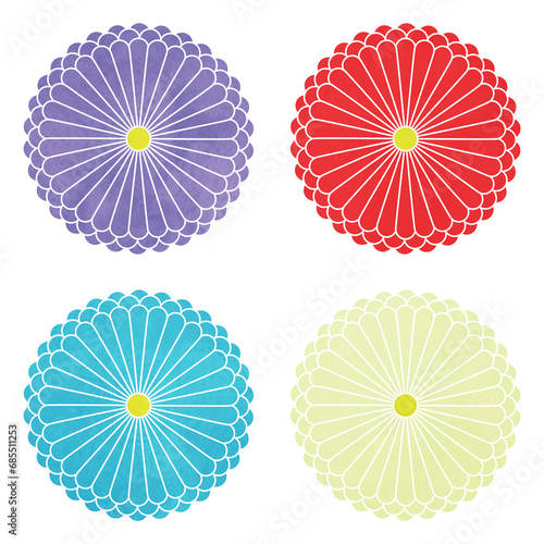 和風の菊のイラスト