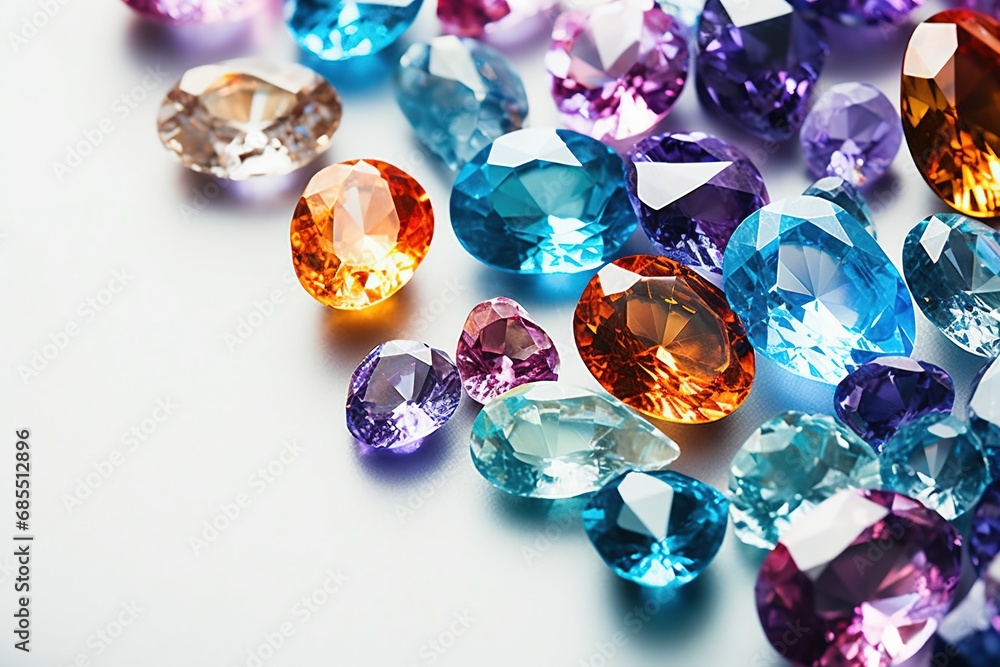 Jewel on black shine color, Collection of many different natural gemstones Luxurious Gemstones: Sparkling Jewels on Sleek Black Surface Jewel on black shine color, Collection of many different natural gemstones Luxurious Gemstones: Sparkling Jewels on Sleek Black Surface