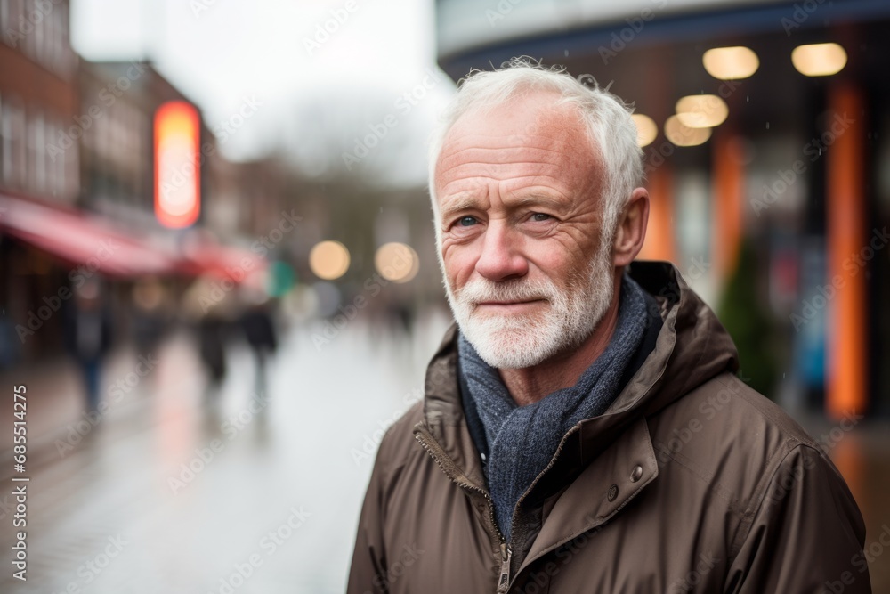 Portrait of a senior man with grey beard in the city. Portrait of a senior man with grey beard in the city.