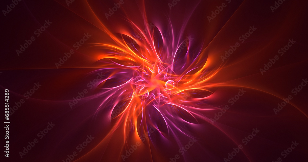Fototapeta premium 3D manual rendering abstract multicolor supernova fractal light background