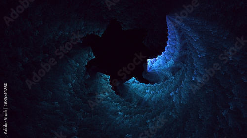 3D manual rendering abstract colorful fractal light background photo