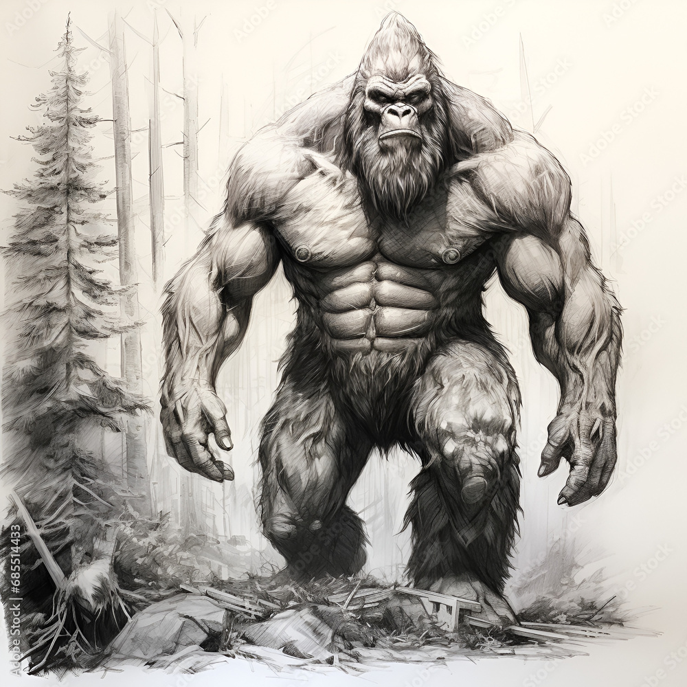 Big Foot Artistic Style Painting Drawing Sketch Artwork Big Foot Artistic Style Painting Drawing Sketch Artwork