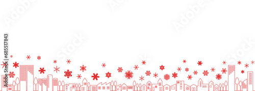 冬の街並み　ベクターイラスト	