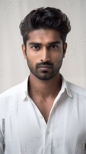 young Indian model male in studio