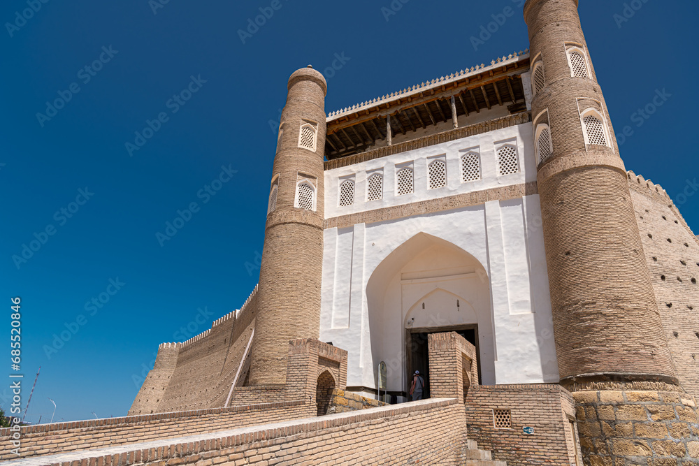 View to the Tourists near the Entrance Gates of the Ark, Bukhara, Uzbekistan