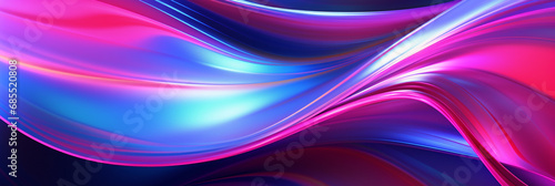 Abstract background of fluid iridescent holographic neon curved wave motion. Colorful gradient design element for backgrounds, banners, posters and wallpapers