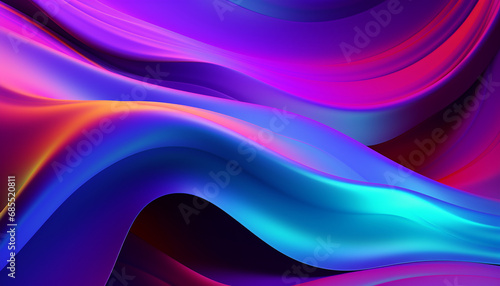 Abstract background of fluid iridescent holographic neon curved wave motion. Colorful gradient design element for backgrounds  banners  posters and wallpapers