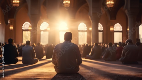 Muslim Man Praying In Mosque