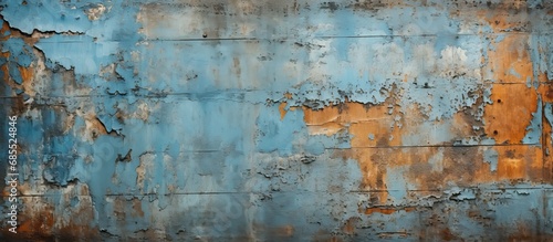 The old weathered metal structure has a blue paint coating, revealing an abstract texture of grain and rust background, making it a unique wallpaper for construction enthusiasts.