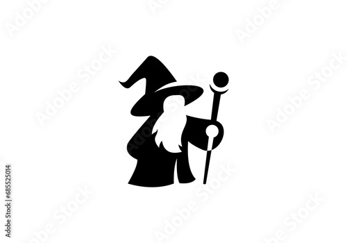 modern smart wizard illustration logo