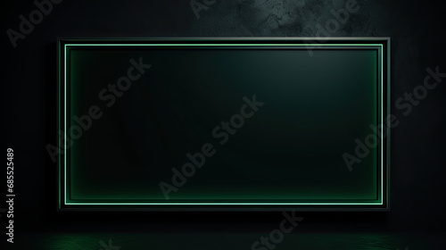 green border frame on black background blank template mockup chalkboard blackboard