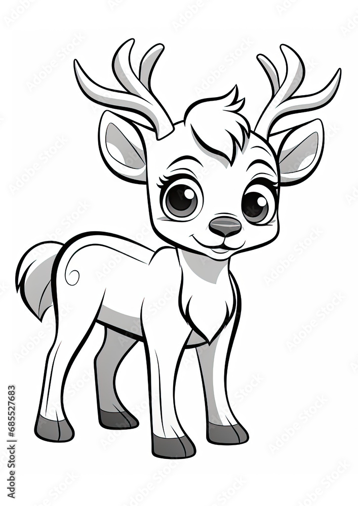 Reindeer colouring page, Colouring Book Page for Kids Reindeer colouring page, Colouring Book Page for Kids
