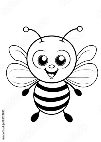 Bee colouring page  Colouring Book Page for Kids 