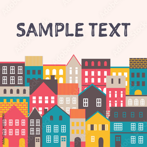 背景素材_ヨーロッパ風のかわいい町並み