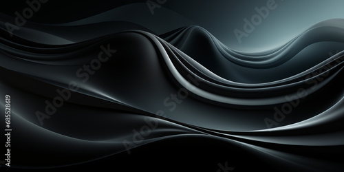 Wellen in dunklen Farben als Hintergrundmotiv für Webdesign im Querformat für Banner, ai generativ