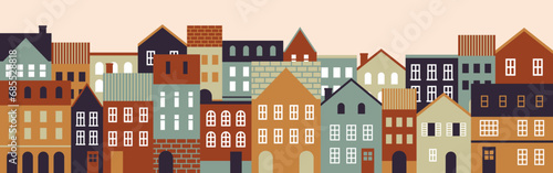 背景素材_ヨーロッパ風のかわいい町並み