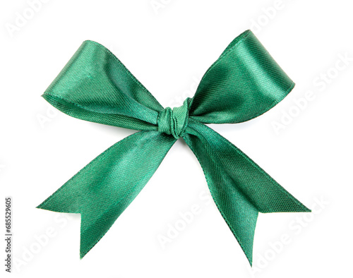 green bow isolated on white background