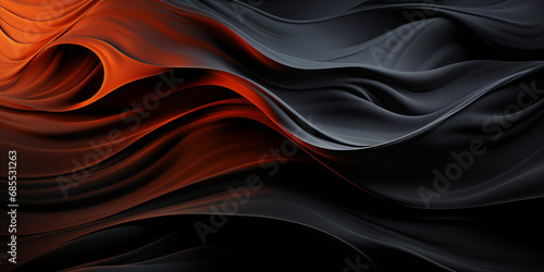Wellen in dunklen Farben als Hintergrundmotiv für Webdesign im Querformat für Banner, ai generativ