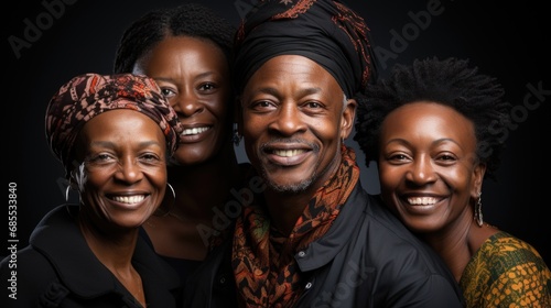 Vibrant Family Portrait Celebrating Culture and Black History Month. © _veiksme_