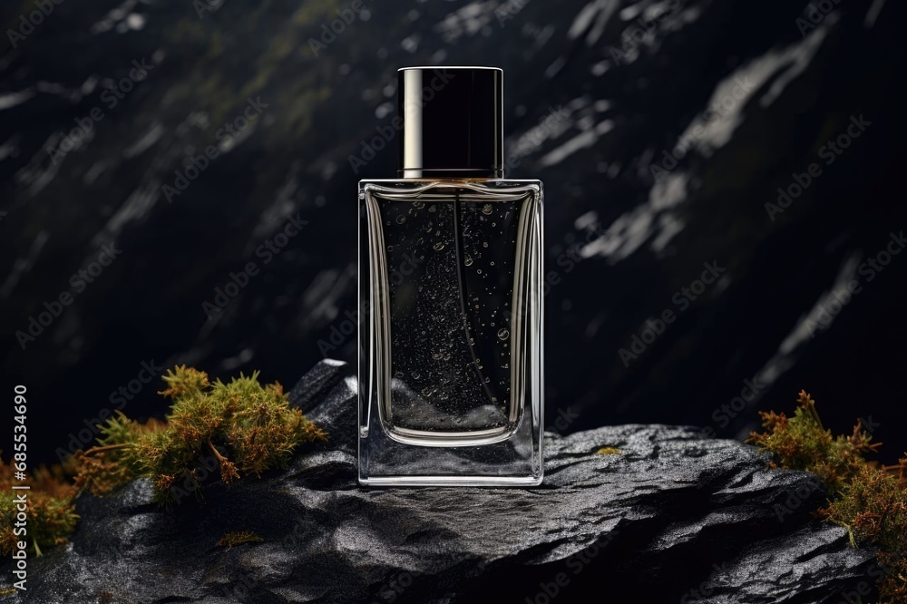 perfume on mountain, product presentation, mockup , showing, perfume on mountain, product presentation, mockup , showing,