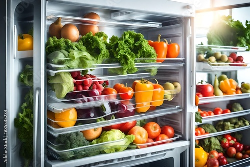 vegetables in a refrigerator