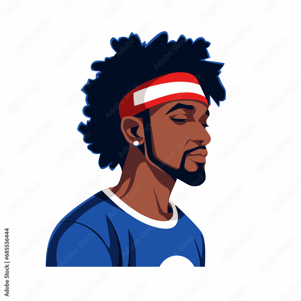 Fototapeta premium Profile picture of a person in a flat cartoon style