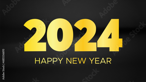 2024 Happy New Year on dark silk background