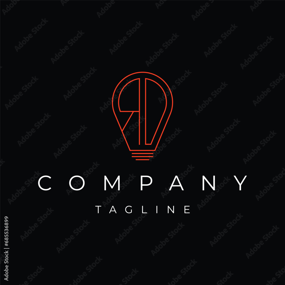 Letter RD initial lamp solution bulblight icon logo design vector template Letter RD initial lamp solution bulblight icon logo design vector template