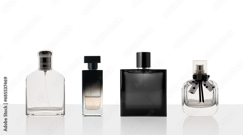 Set of perfume bottle isolated on white background Set of perfume bottle isolated on white background