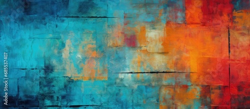 Vibrant modern art with various colors and textures.
