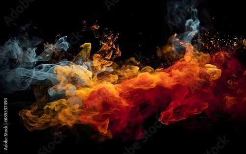 Colorful smoke. Paint and water blend, Generative AI