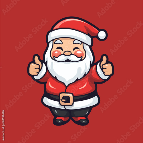santaclaus merry christmas vector illustration celebration isolated beard