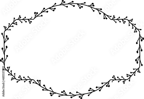 Branch Square Frame laurel wreath silhouette black horizontal vintage frames flower floral leaf border Botanical Branches ornate leaf Elements design border retro badge decoration isolated decor