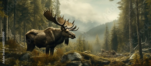 Swedish forest moose. photo