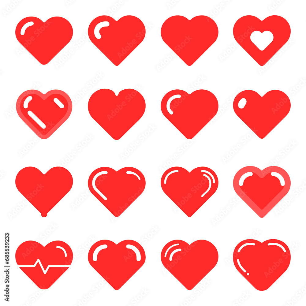 Set of heart icon. Pictogram vector design. Set of heart icon. Pictogram vector design.