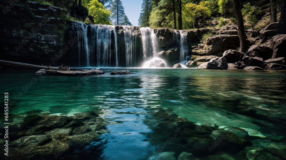Waterfall in the woods. Generative Ai Waterfall in the woods. Generative Ai