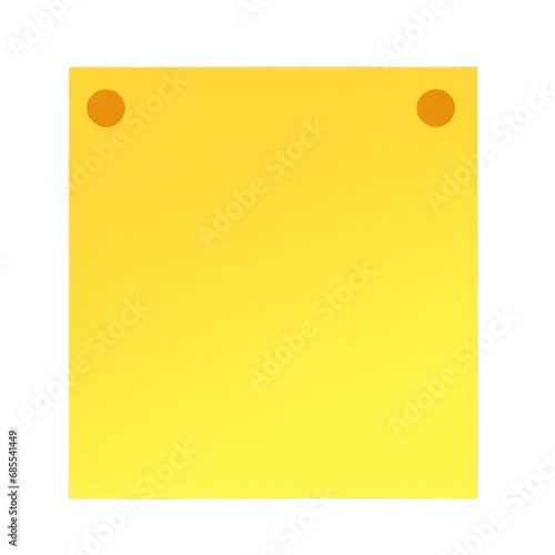 Yellow stick note isolated on transparency background