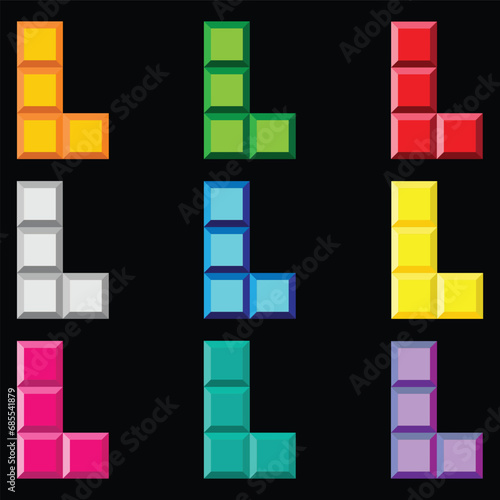 Letter L Tetris Game Set