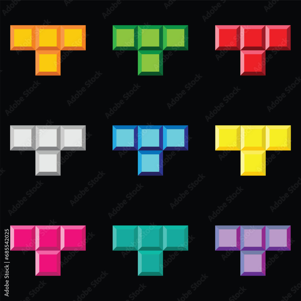 Obraz premium Mini Letter T Tetris Game Set