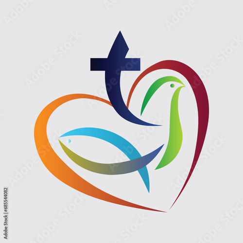 Christian love symbol stock vector, Illustration design.