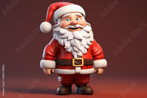 a toy figurine of a santa claus. Ai ilustration. digital painting. Generative AI Artificial Intelligence Artwork
