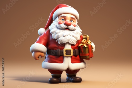 a toy figurine of a santa claus. Ai ilustration. digital painting. Generative AI Artificial Intelligence Artwork
