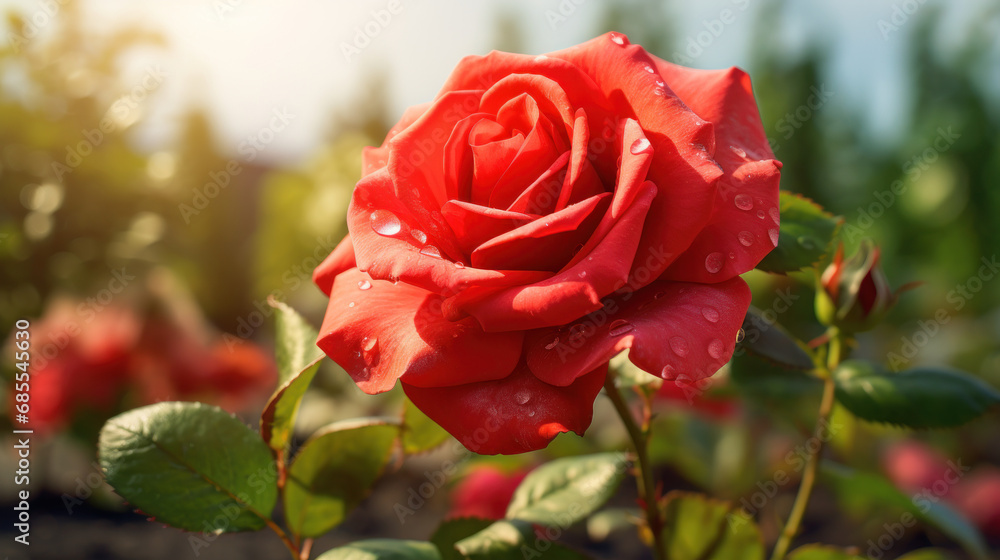 rose with natural background, Generative ai rose with natural background, Generative ai