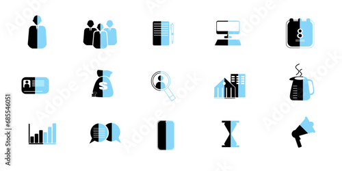 Dual Tone Business Icon Illustrative