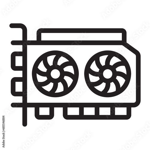 graphic card line icon