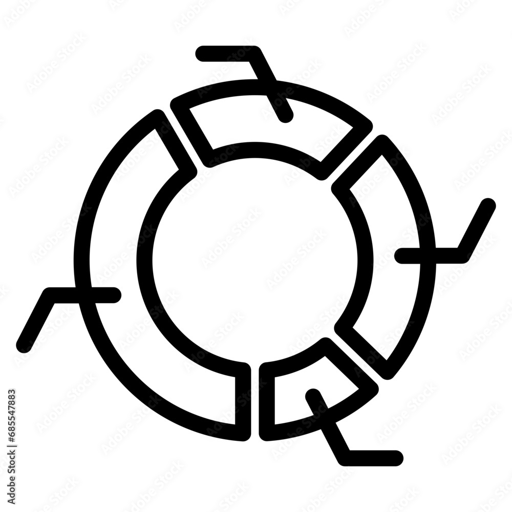 Pie chart icon. Outline design. For presentation, graphic design, mobile application. Pie chart icon. Outline design. For presentation, graphic design, mobile application.
